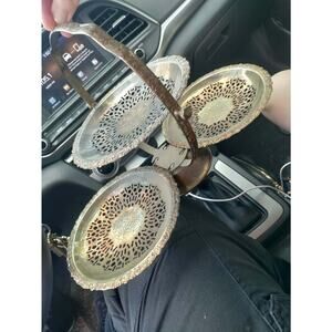 Vintage Queen Anne 3 Tier Tray Folding Cake Party Stand Silver Plated